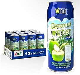 Vinut Coconut Water with pulp-16.57fl oz(490ml)-6Cans/wrap